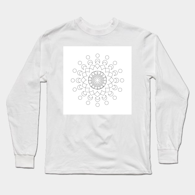 Round graphic, geometric decorative, mandalas or henna design in vector. Long Sleeve T-Shirt by ikshvaku